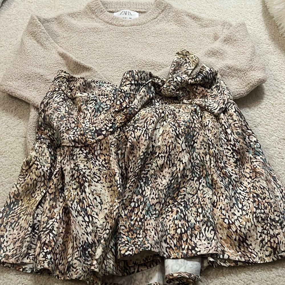 zara skirt and sweater! size 9-10